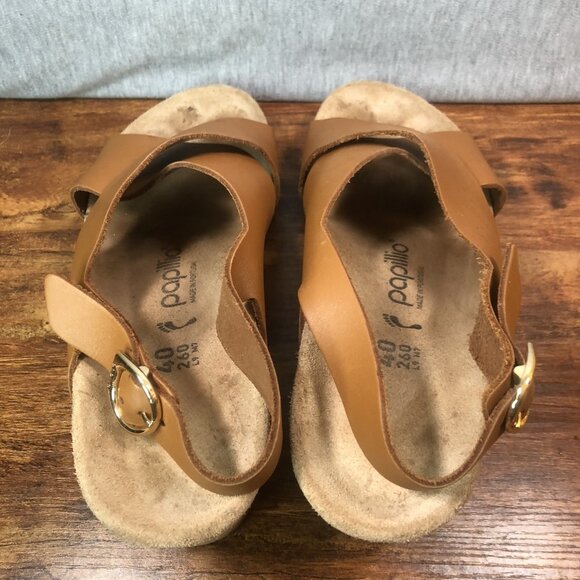 Papillio 40 US 9 Birkenstock Samira Ring Buckle Brown Wedge Sandals‎ Slingback - Picture 3 of 10